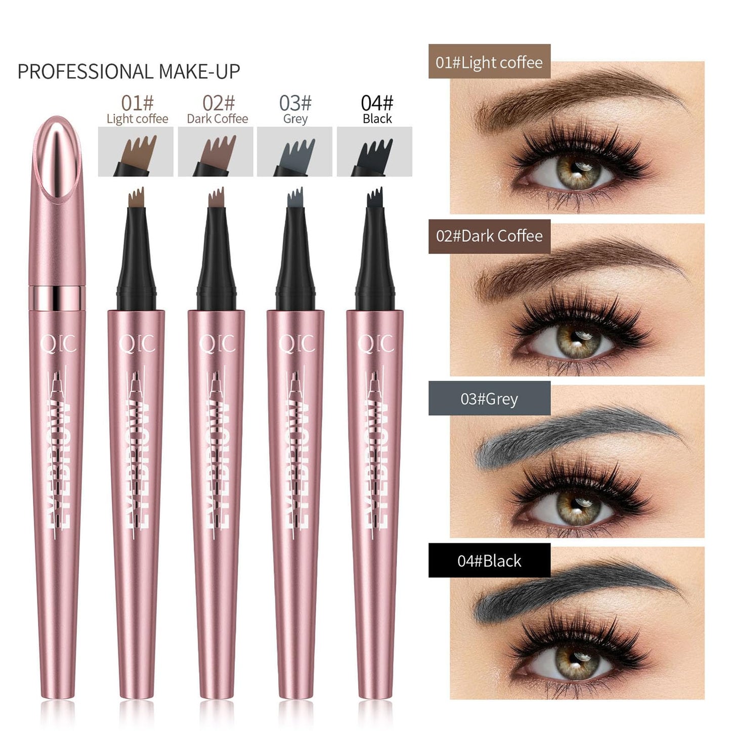 Anifer (01 Light brown) microblading eyebrow pencil,eyebrow pencil hair drawing,eyebrow pencil with fork tip,eyebrow pencil microblading effect,waterproof eyebrow pencil
