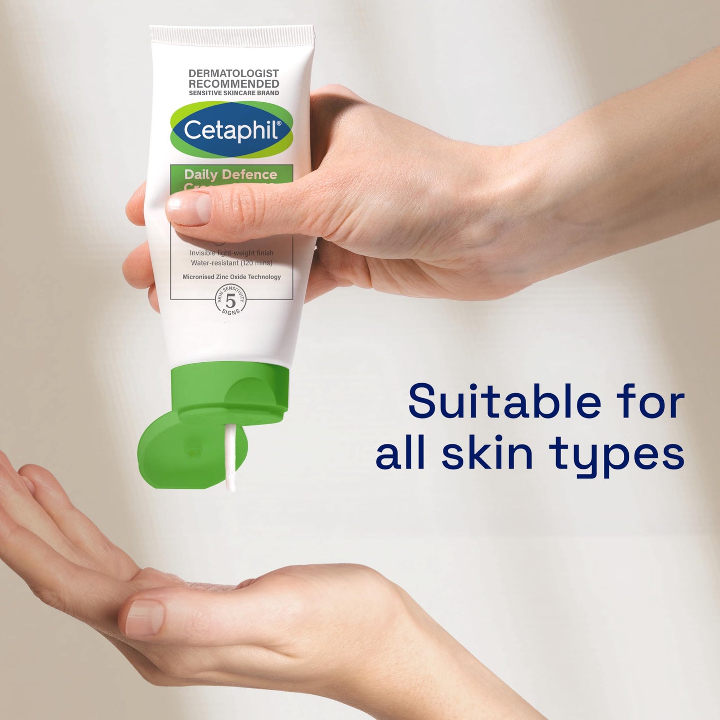 Cetaphil Daily Defence Cream SPF50, with UVA/UVB filters for Sensitive Skin, 50g
