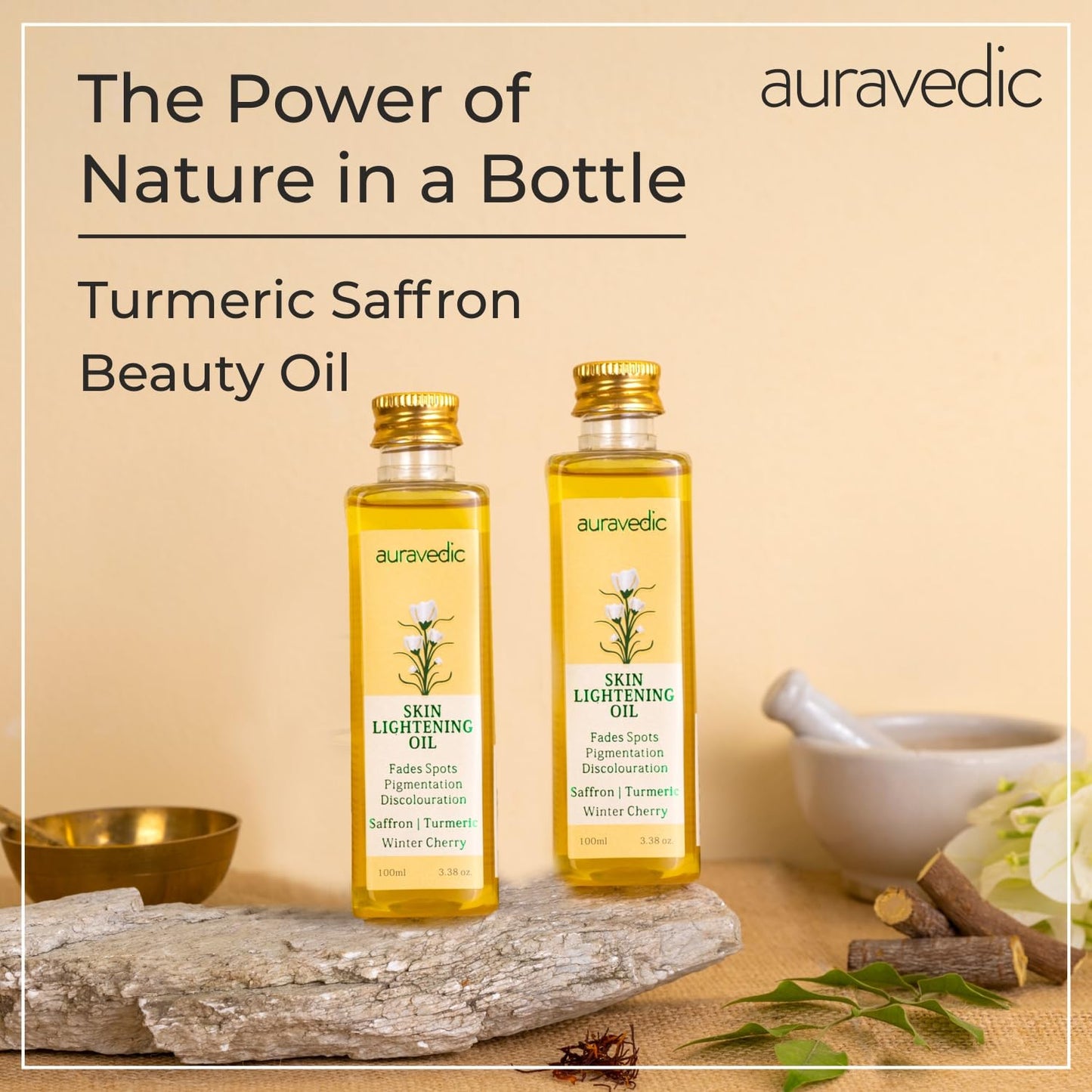 Auravedic Skin Lightening Oil, 100ml (Pack of 2)
