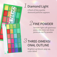 Eyeshadow Palette Colorful Kit, 24 Color Christmas Rainbow Eye Shadow Set, Matte Shimmer Eye Makeup Palettes, Red Green Yellow Blue, Fashion Make Up Powder, Gifts for Women