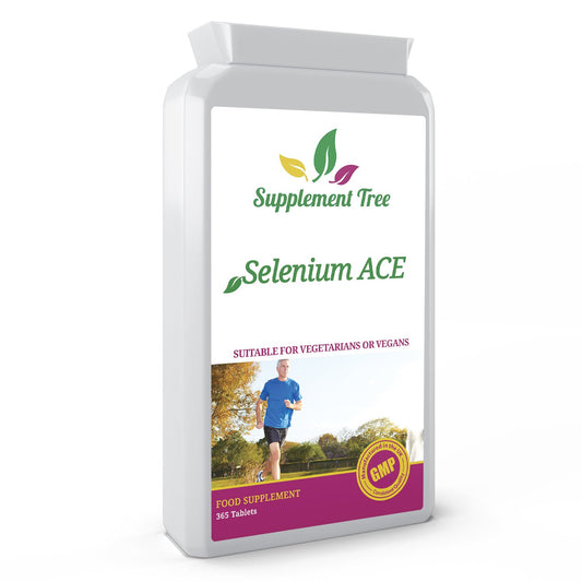 Selenium ACE 365 Tablets | One a Day Supplement with Vitamins A, C & E | Suitable for Vegans & Vegetarians | UK Manufactured GMP Guaranteed Quality