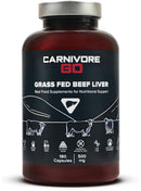 Carnivore Go 100% Grass Fed Beef Liver Capsules - for Energy, Immunity, Focus, Detoxification & Skin Health - 180, 500mg Desiccated Beef Liver Supplements - UK Made - No GMO, Hormones, Antibiotics