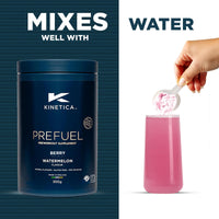 Kinetica Sports Prefuel Pre Workout -Berry Flavour | 5.8g Amino Acids Blend, 2.25g BCAA's & 94mg Caffeine/Serve, 30 Servings/300g| With Essential Vitamins, Minerals|Supports Performance & Energy Boost