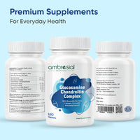 AMBROSIAL Ambrosial Glucosamine Chondroitin High Strength with Collagen, Curcumin, Boswellia & Rosehip – 6-in-1 Formula for Men & Women – Non-GMO, GMP Certified, 120 Tablets (4 Months Supply)