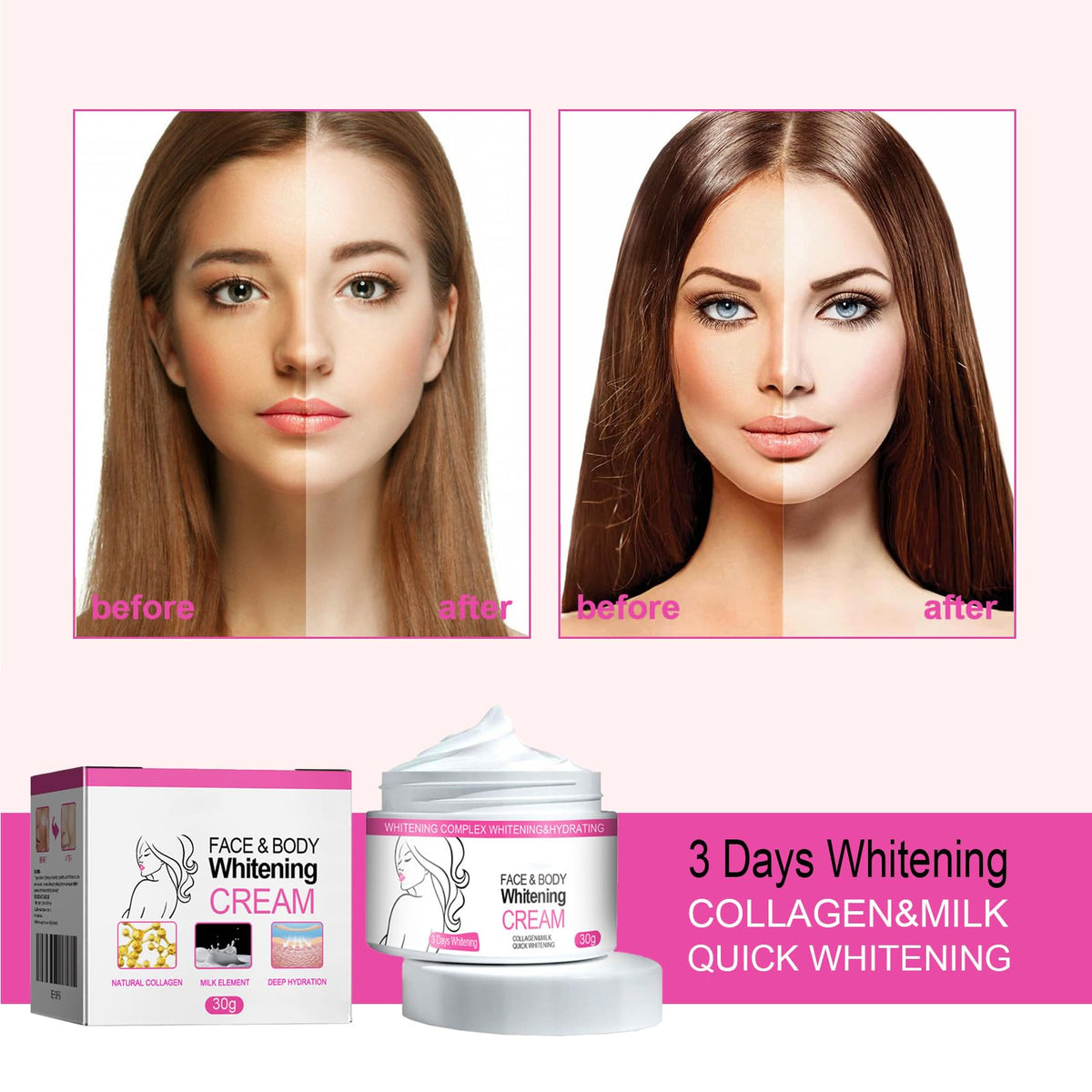 KOAHDE Lightening Cream for Dark Skin,Skin Whitening Cream,Face And Body Whitening Cream,Skin Brightener Cream Moisturiser Body,Cream Bleaches & Brightens The Underarm,Skin Lightening Cream