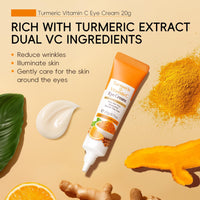Trendyfave Vitamin C Turmeric Eye Cream Anti Aging, Under Eye Cream for Dark Circles, Eye Cream For Dark Circles And Puffy Eyes, Turmeric Cream For Even_Skin Tone,Moisturizing,Smooth Fine Lines - Travel Size