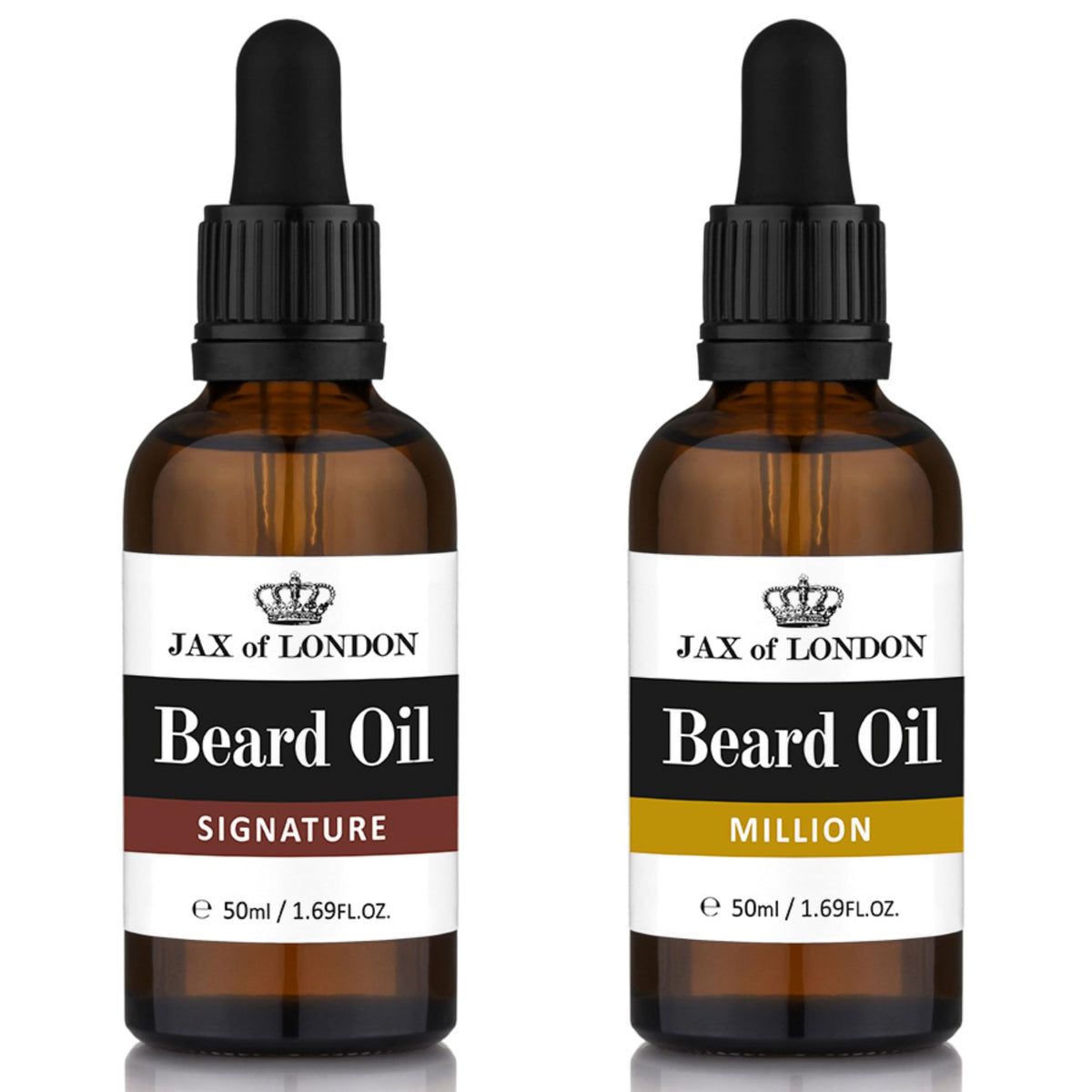 JAX OF LONDON Jax of London Beard Oil Gift Set for Men – Signature & Sweet Inspired Fragrance – Softens, Conditions & Hydrates Beard – Non-Greasy Grooming Oils – Made in UK – 2 x 50ml Signature and Million