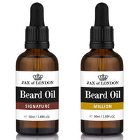 JAX OF LONDON Jax of London Beard Oil Gift Set for Men – Signature & Sweet Inspired Fragrance – Softens, Conditions & Hydrates Beard – Non-Greasy Grooming Oils – Made in UK – 2 x 50ml Signature and Million