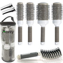 Aozzy 5pcs Ceramic Lonic Round Hair Brush Set for Blow Drying, Curling, Professional Salon Styling Brush Set, Barrel Hairdressing Brushes Sets, Hair Drying Brush Round Set (25mm 32mm 45mm 53mm）