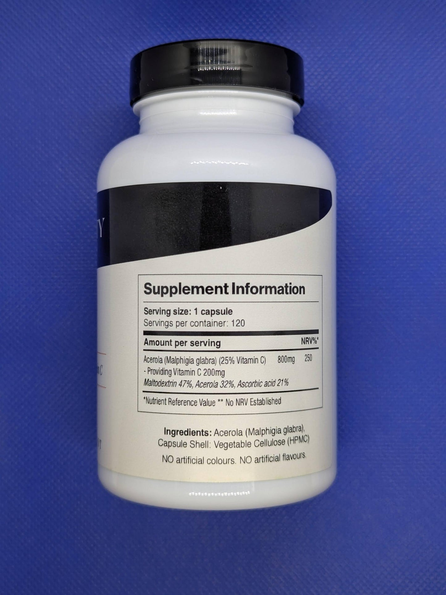 Acerola Cherry Extract 120 Vegan Capsules - Natural 200mg Vitamin C from Wholefood Source