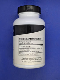 Acerola Cherry Extract 120 Vegan Capsules - Natural 200mg Vitamin C from Wholefood Source