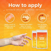 REVIVATOX Advanced Energy Boost Patch for Tiredness, Fatigue, Alertness, Mental Focus | Caffeine, Taurine, Green Tea, Vitamin B3, B5, B6, B12 and More | 30 Pack