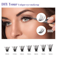 ocean pearl Ocean Pearl 280 PCS Individual Eyelashes 40D 50D Cluster Lashes 10-16mm Lash Clusters Natural Lashes Fluffy Lash Extension Clusters C Curl D Curl Eyelash Clusters DIY Lash Extensions-40D+50D