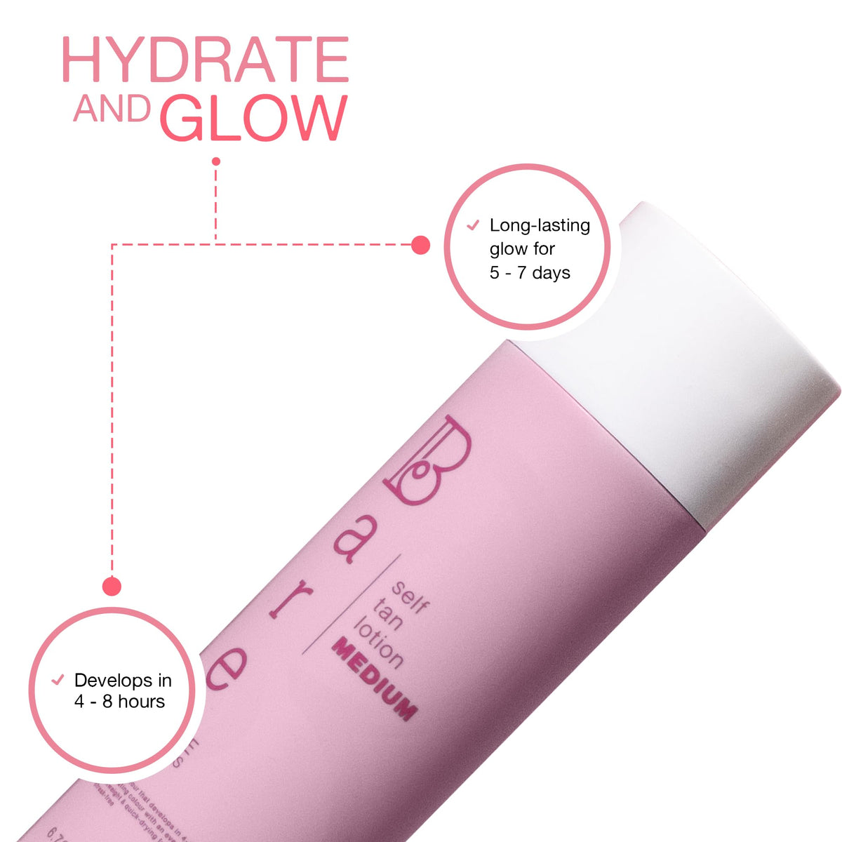 Bare by Vogue - Medium Tan Self-Tanning Lotion - Suitable for All Skin Types - Self Tanner for Face & Body - Long-Lasting Fake Tan - 200ML