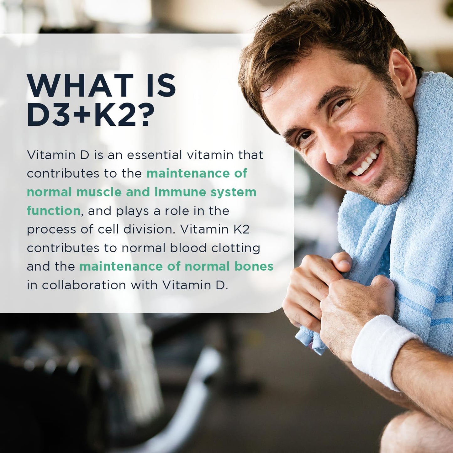 Vitamin D3 + K2 Liquid Drops by Core Nutrition - Vegan - High Strength 2000iu D3 + 25mcg K2-2 Month Supply - 120 Servings - 9,000mcg 60ml Bottle - Made in UK