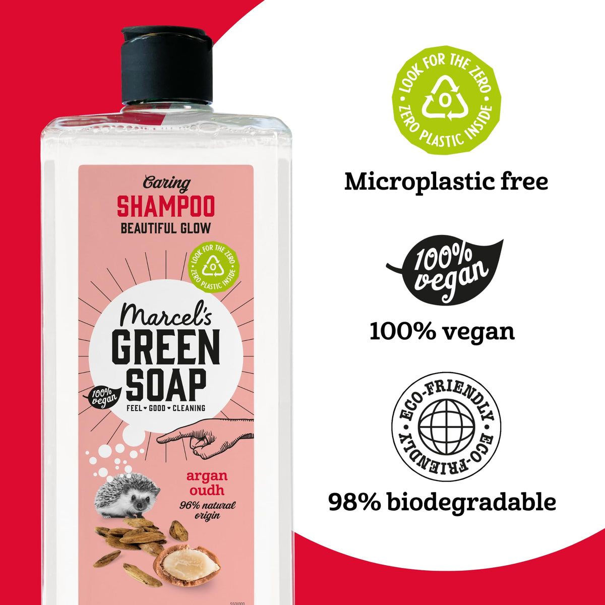 marcel's green soap Marcel's Green Soap Shampoo - Argan & Oudh Scent, Enriched with Natural Oils, 97% Natural, 98% Biodegradable, Vegan, 300ml - Gentle Care for Hair & Planet