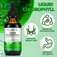 Liquid Chlorophyll Drops, 60ML Natural Chlorophyll for Internal Detox & Cleanes, Energy Booster, Digestion Supports Mint Flavour