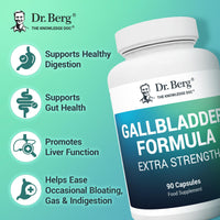 Dr. Berg Nutritionals Dr. Berg's Gallbladder Formula Extra Strength - Promotes Digestive Comfort & Improved Absorption of Nutrients & More Satisfied After Meals - 90 Capsules