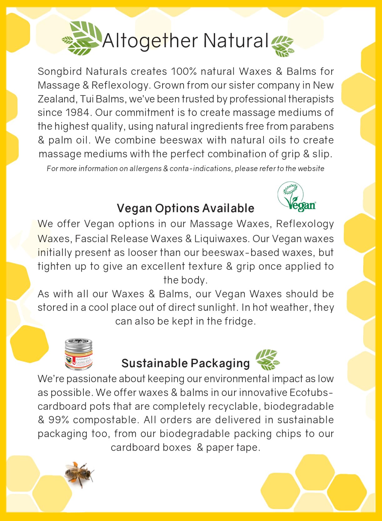 Songbird Balms (Cooling & Soothing 100g)