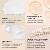 Mii Cosmetics Protective Face Primer SPF 50 | Hydrating Makeup Primer With Hyaluronic Acid and Ceramides | Pore and Coral Reef-Friendly SPF for Radiant Skin | 30ml
