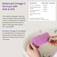 Proceive Omega 3 Conception for Men & Women Trying for a Baby - EPA & DHA High Strength Pure Fish Oil Tablets - 60 Capsules - 2000mg Fish Oil per Dose - Sustainably Sourced, No PCBs, No Heavy Metals