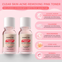 OUKEYA Spot Drying Lotion for Spots 2 x 10ml, Acne Care for Face with Salicylic Acid & Niacinamide, Oil Balancing, Pore Refining, for Acne-Prone and Oily Skin