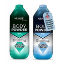 Great British Home New Nuage Talc Free Body Powder for Men Bundle – 250g Cool Musk & 250g Aqua Fresh – 2 Pk Talc Free Powder for Women & Men – Anti-Chafing & Fresh Skin by GBH