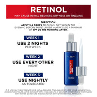 L'Oreal Paris Revitalift Laser Pure Retinol Serum, Anti-Wrinkle, Anti-Fine line, Retinol Night Serum For Face, Visible Results, Validated by Dermatologists, 30ml