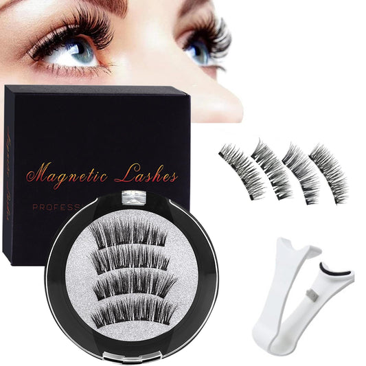 EONFAVE Magnetic Eyelashes Natural Look - Magnetic Lashes No Glue or Eyeliner Needed - Magnetic False Eyelashes with Applicator - Natural Look Reusable Magnetic Eyelashes - Easy to Wear and Remove