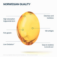 NFO Omega 3 6 9 Norwegian Fish Oil – 120 Mini Capsules | Norwegian Wild Salmon Oil | EPA DHA DPA | Complete Omega 3-6-9 Formula