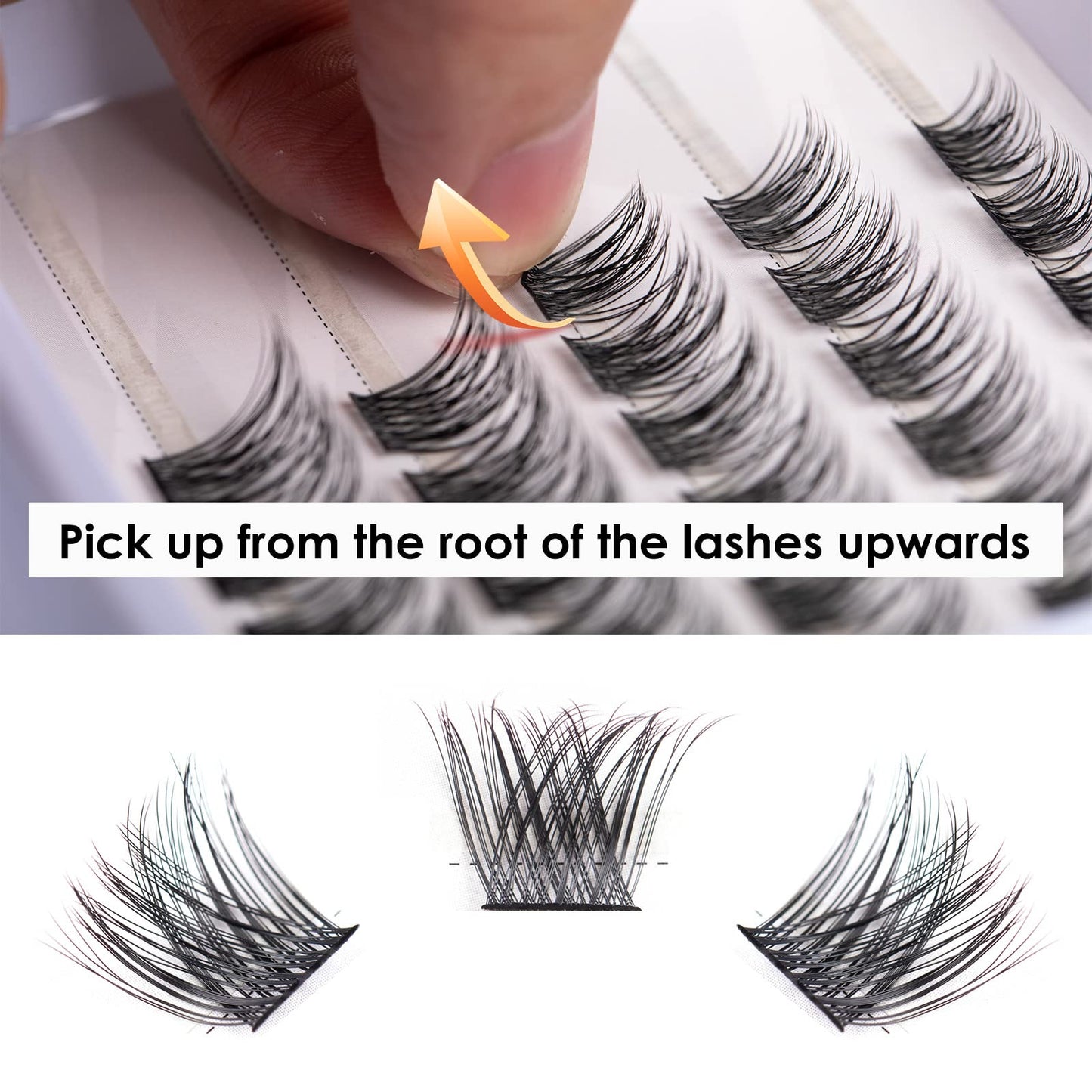 Lanciley Individual Lashes 45 Clusters Lashes CC Curl DIY Eyelash Extension Kit at Home for Make-up Beginner False Eyelashes with Eyelash Glue Tweezers 10/12/14/15/16mm Easy to Use - Fluffy Style