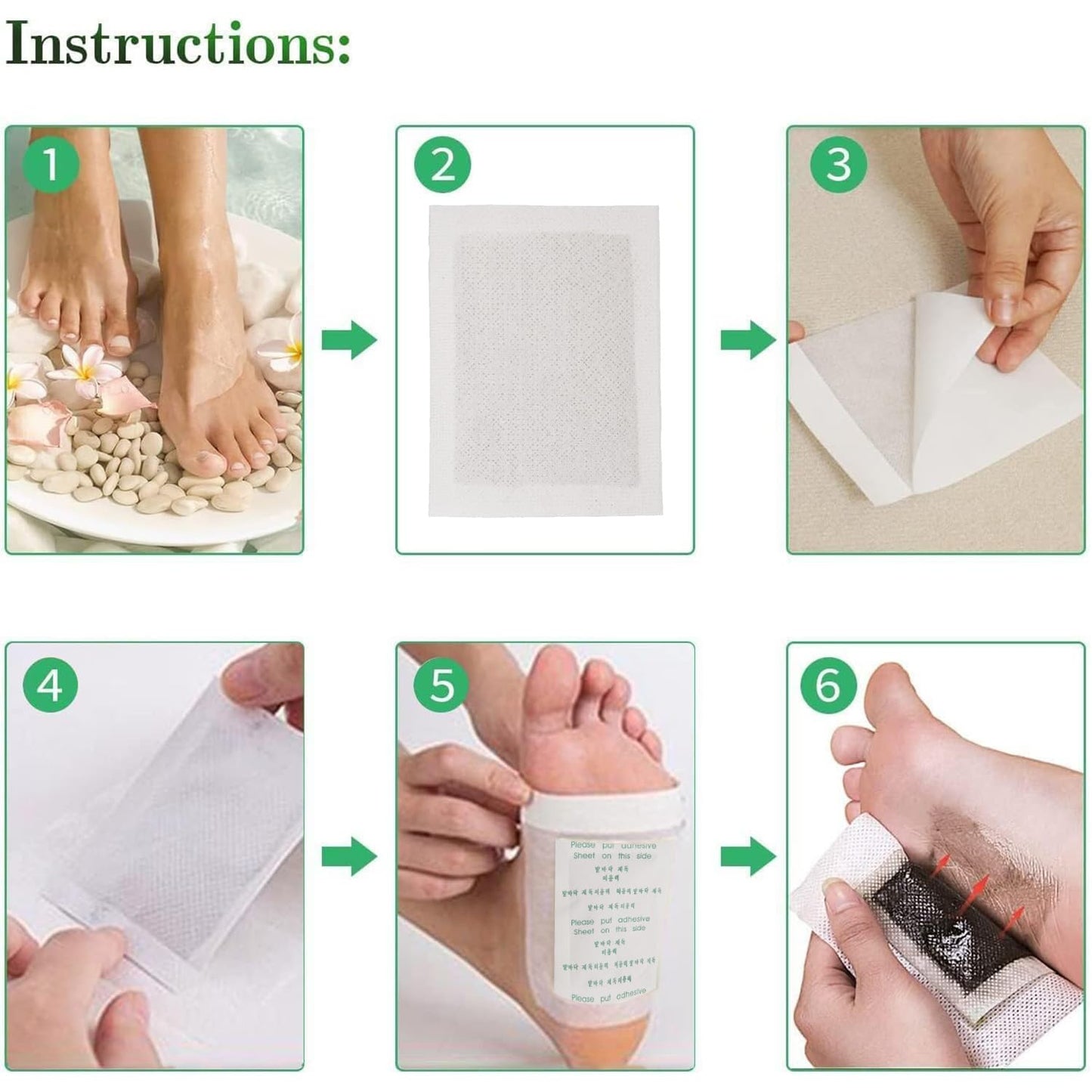 Jijizhazha 70 Pcs Natural Ingredients Detox Foot Patches,Organic Bamboo Vinegar Detox Foot Pads Improves Sleep Quality,Easy to Use(Extra Socks)