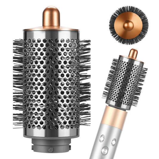 SAZIKA Large Round Volumizing Brush for Dyson Airwrap Styler, Nickel/Copper Big Round Brush Volumizer Attachment for or Dyson Airwrap HS01 HS05 HS08, Smooth Hair,Volumizing and Curly Styling
