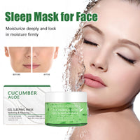 AuraAnge Overnight Face Mask with Cucumber & Aloe Vera, Tending & Hydrating Gel Mask for Moisturized Skin - Sleep Mask for Face, Aloe Vera Moisturizer Gel for Soft Skin