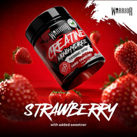 Warrior Flavoured Creatine Monohydrate Powder 500g (150 Servings) – Creatine Powder Drink, Creatine for Performance, Strength & Recovery (Not Creatine Gummies or Tablets) – Savage Strawberry