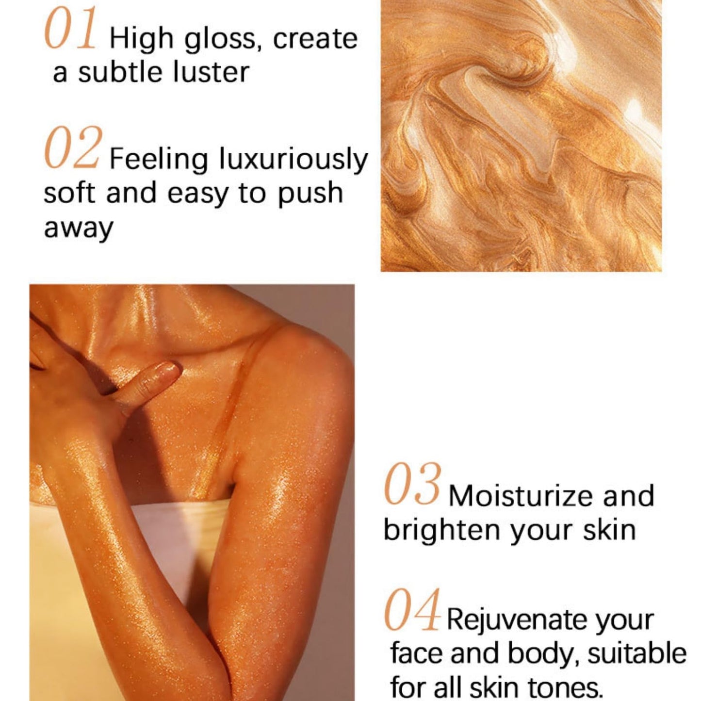 BigyQiu Body Shimmer Oil,Golden Brown Body Liquid Luminizer,Bronzing Drops for Face&Body,Liquid Bronzer Body Highlighter,Body Glow Shimmer Lotion,Gold Highlighter Makeup,Liquid Bronzer,Shimmer Moisturiser