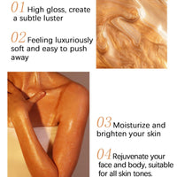 BigyQiu Body Shimmer Oil,Golden Brown Body Liquid Luminizer,Bronzing Drops for Face&Body,Liquid Bronzer Body Highlighter,Body Glow Shimmer Lotion,Gold Highlighter Makeup,Liquid Bronzer,Shimmer Moisturiser