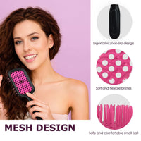 Maxmana Secret Detangler Hair brush,Detangling Brush, Massage Curl Comb for for Women, Men,Girls and Kids for Natural Curly Wet Dry Thick Straight Long Hair (Black Red)