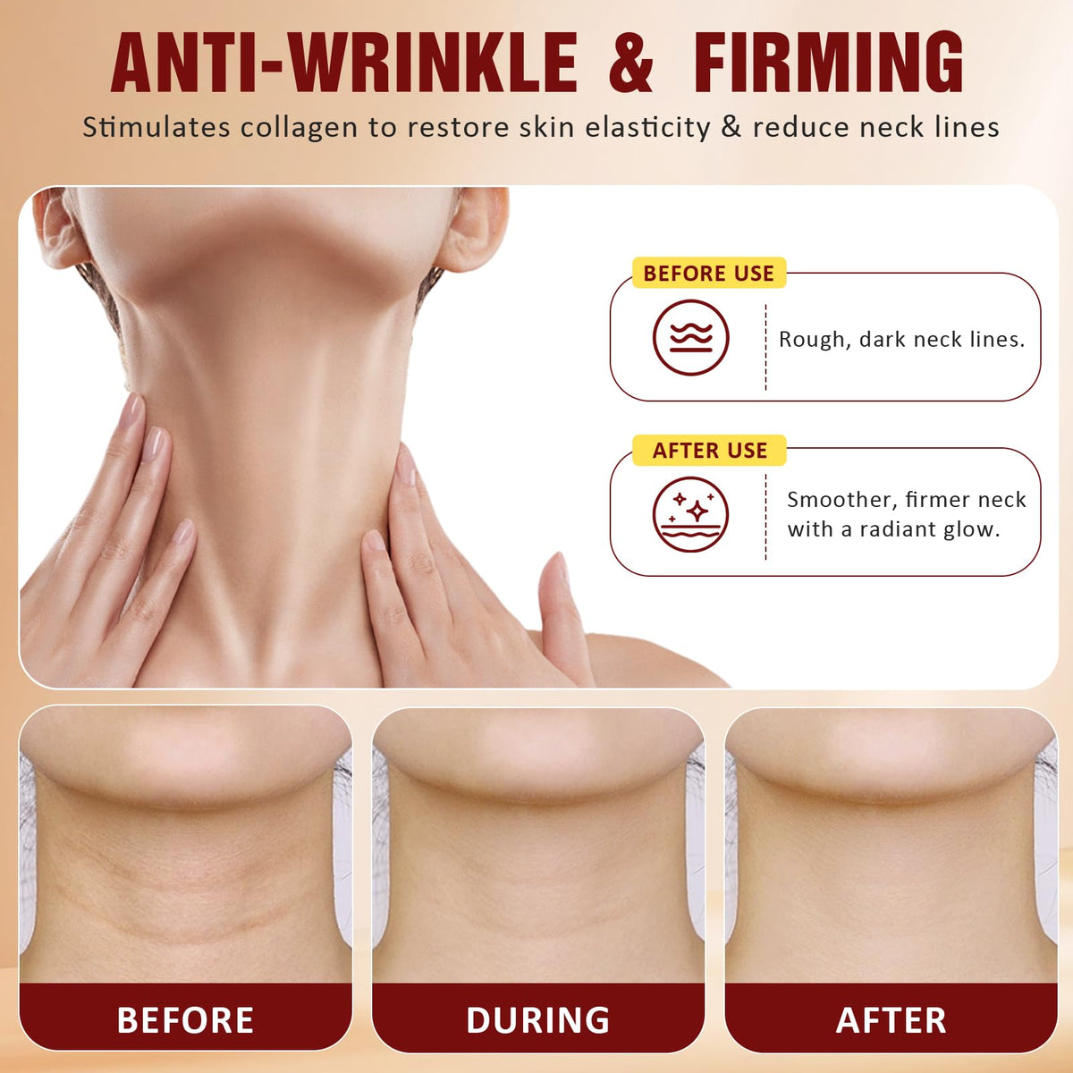YUEPLATTNMAY 2 Pack AH-8 Firming Neck Cream, Neck Creams for Tightening and Firming with Double Massage Rollers - Reduces Wrinkles Fine Lines And Double Chin, Moisturizes & Tightens Skin, Improves Elasticity, 120g