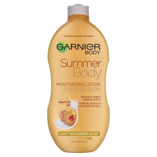 Garnier Summer Body Gradual Tan Moisturiser Light 250ml, For A Radiant, Sun Kissed Glow, Suitable For Face & Body, 24 Hour Hydration & A Natural Even Tan, Fast Absorption, Vegan Formula