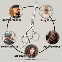wish beauty,the royal elegance Wishbeauty Professional Left Handed Hairdressing Scissors, 6.5” Silver Offset