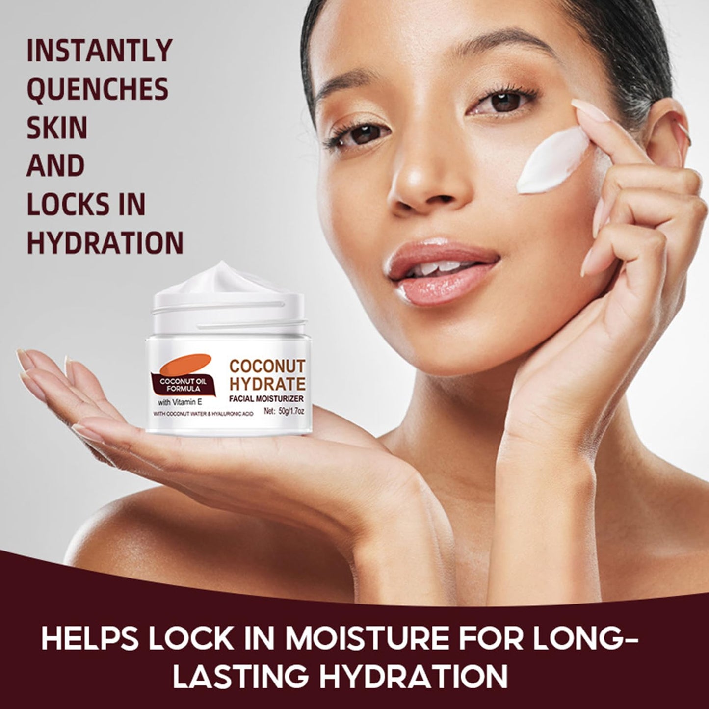 GNAUMORE Coconut Hydrate Facial Moisturiser,Coconut Oil Facial Moisturizer,Coconut Hydration Facial Lotion,Coconut Oil Body Lotion,Coconut Water Facial Moisturizer,Coconut Oil Formula Body Lotion