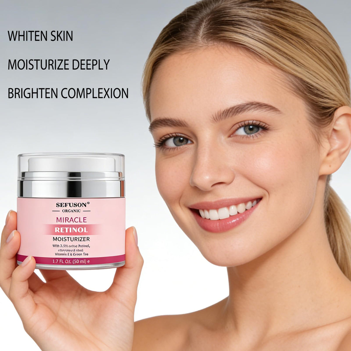 SEFUSON Retinol Moisturizer Cream,For Face&Eye Area Anti Aging Wrinkles & Acne & Fine Lines,with Vitamin E&Hyaluronic Acid & Jojoba Oil.Best Night&Day Facial Cream.With 2.5% Active Retinol (50Milliliter)