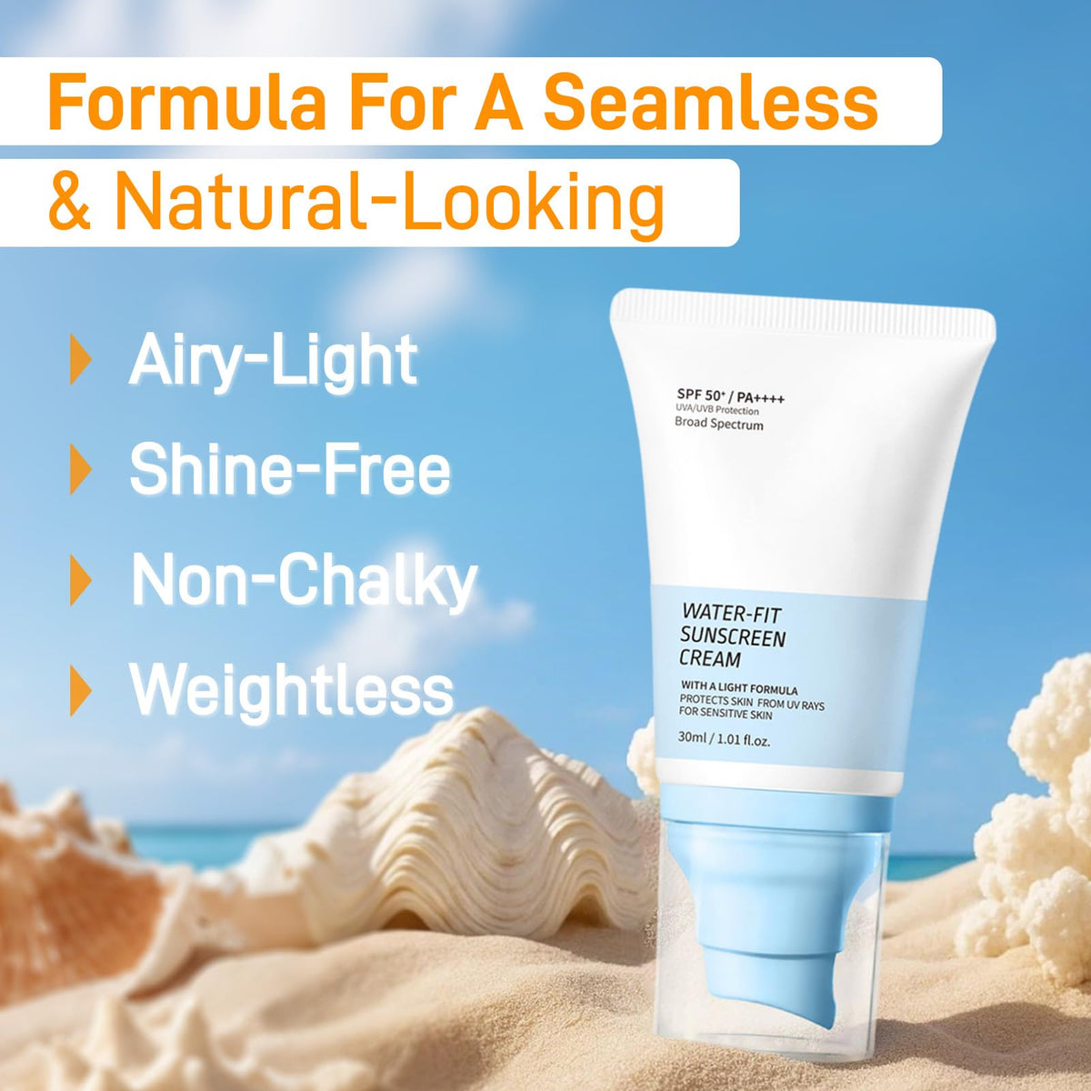 YFKEJI Face Sunscreen SPF 50+ Sun Cream High Protection Against UVA & UVB Suncream With Hyaluronic Acid, Centella Sunscreen for All Skin Types