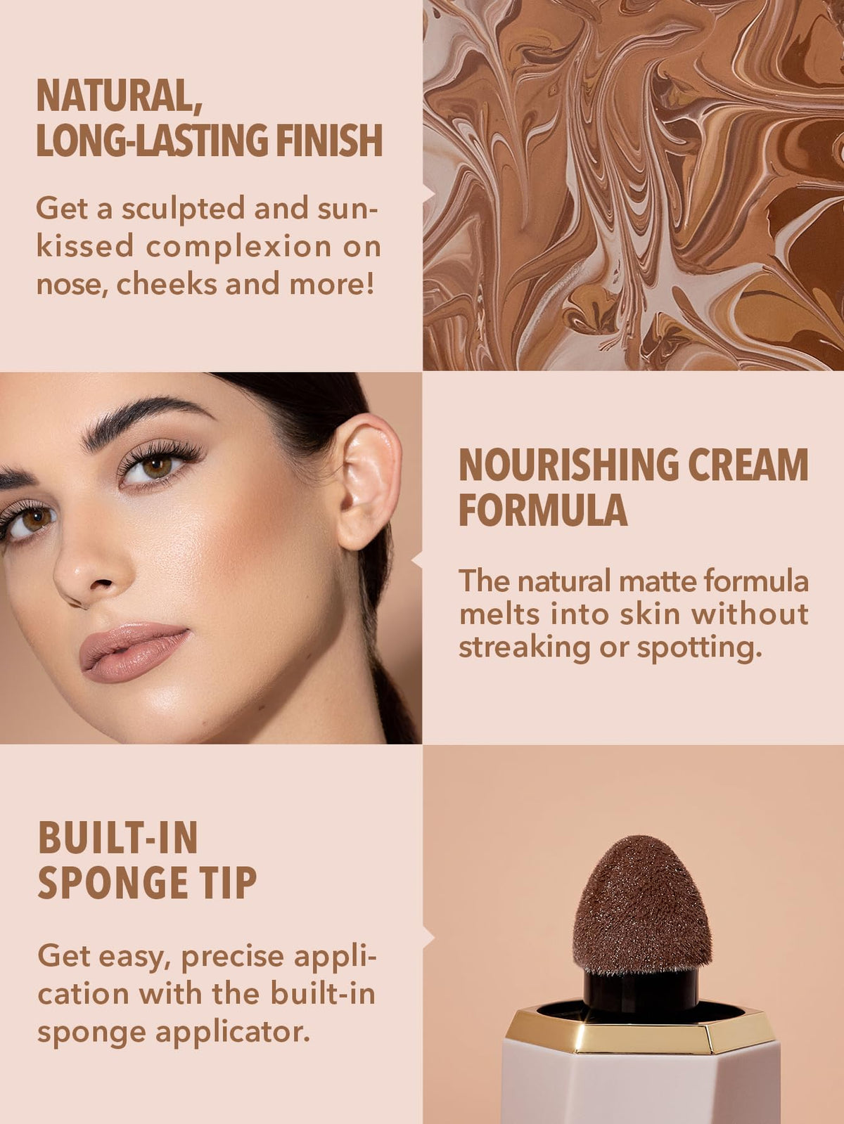 SHEGLAM Sun Sculpt Cool Toned Liquid Contour Stick Long Lasting Cream Bronzer Makeup - Golden Sun
