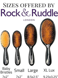 Rock & Ruddle Soft White Natural Boar Bristle Hairbrush for Babies and Young Children | Perfect for Fine Hair Detangling and Smoothing - Tile Blue