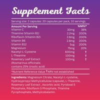 Hanqure Rebound, Includes Vitamin B1, B6, B12, & C + Magnesium and Rosemary Leaf Extract | Food Supplement, 20 Vegan Capsules, Made in The UK