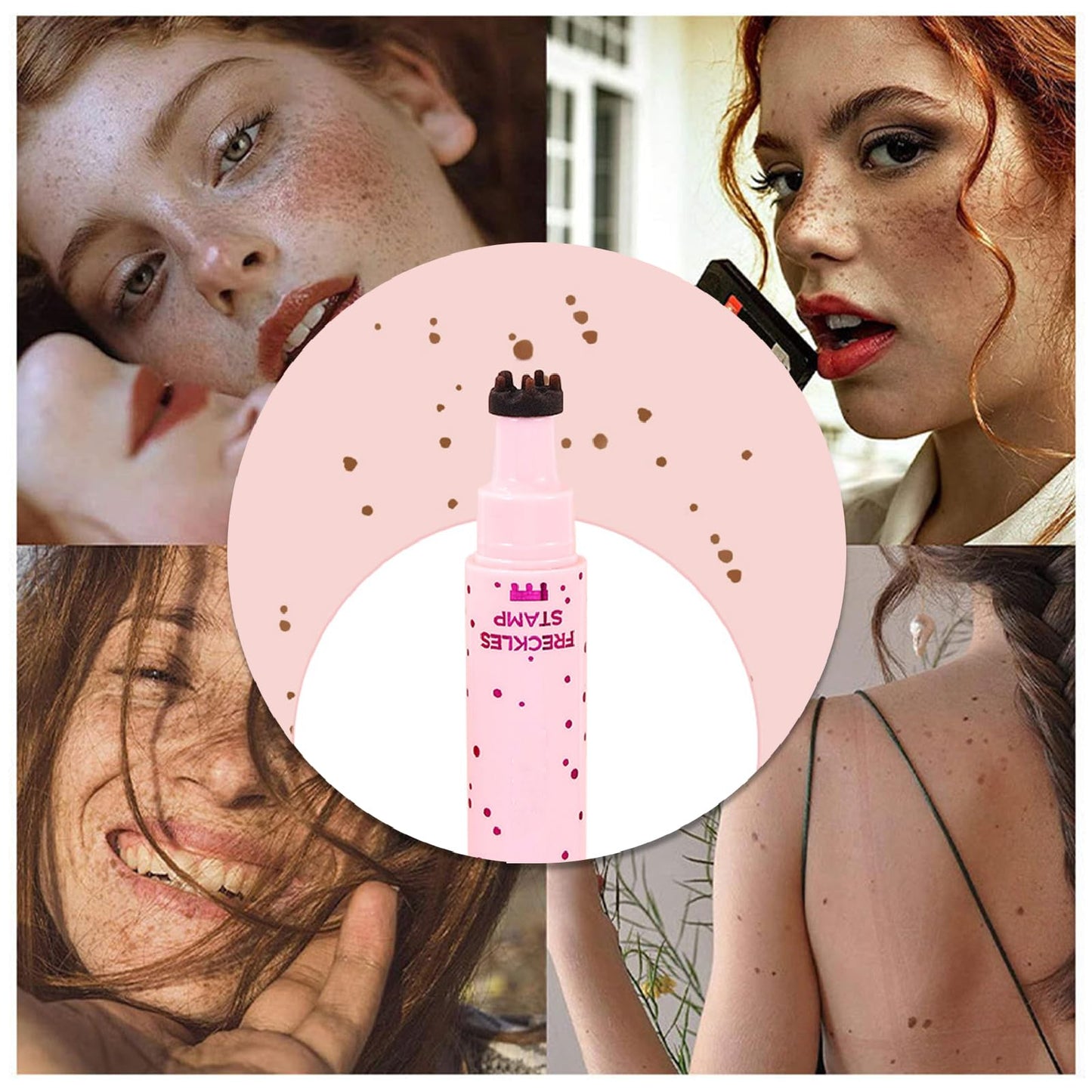 Mikloven 2-in-1 Freckle Stamp & Liquid Eyeliner Pen – Waterproof & Smudge-proof, Fine Tip Marker for Natural Lifelike Freckle Makeup & Defined Eye Look, Gentle & Skin-Friendly (Medium Brown-1PCS)