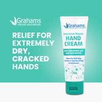 Grahams Natural Intensive Hand Repair Cream 50g | Calendula, Shea Butter, Coconut Oil, Vitamin E | Intense Hand Cream for Very Dry Hands & Eczema Prone Skin | Itch Relief & Cracked Finger Tip Repair