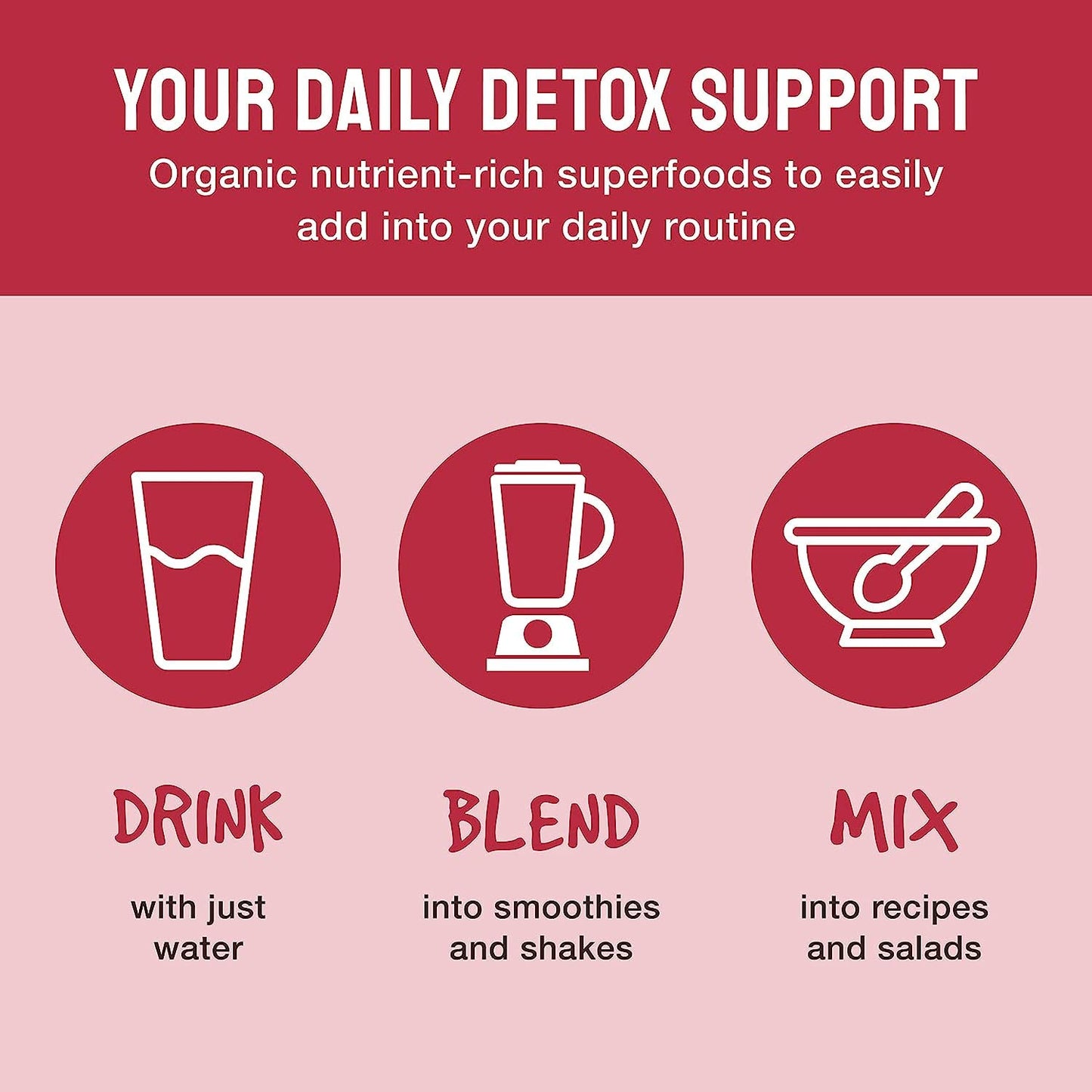 BodyMe Organic Vegan Red Powder - Vegan Super Reds Blend with Blueberry, Cranberry, Acai and Other Organic Ingredients - Quick & Easy Nutrients, (30 Servings, 270g) | UK